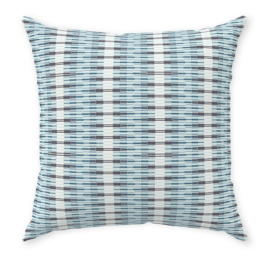 Throw Pillow Cover in EMPIRE STRIPE Blue Brown