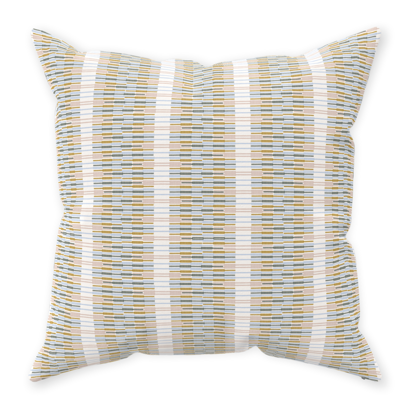 Throw Pillow Cover in EMPIRE STRIPE Linen Blue