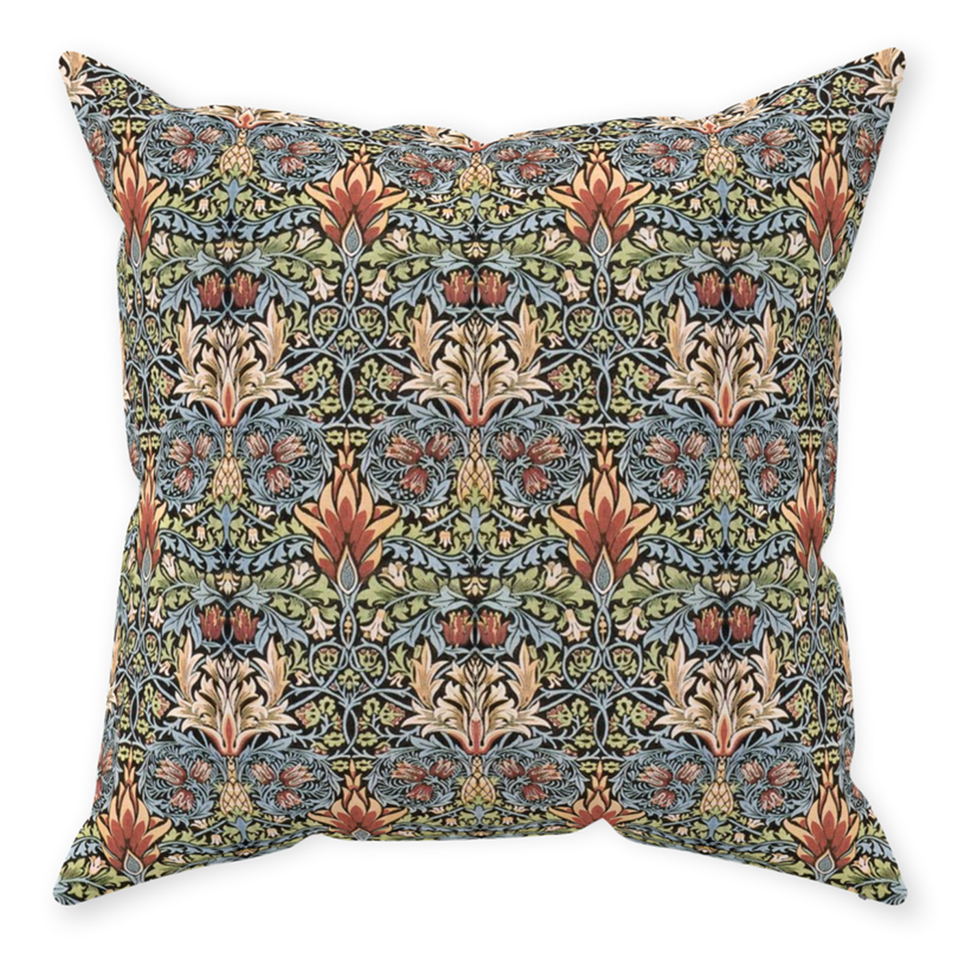 William Morris Throw Pillow in SNAKESHEAD
