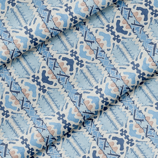 Blue Ikat Fabric in LAKESIDE
