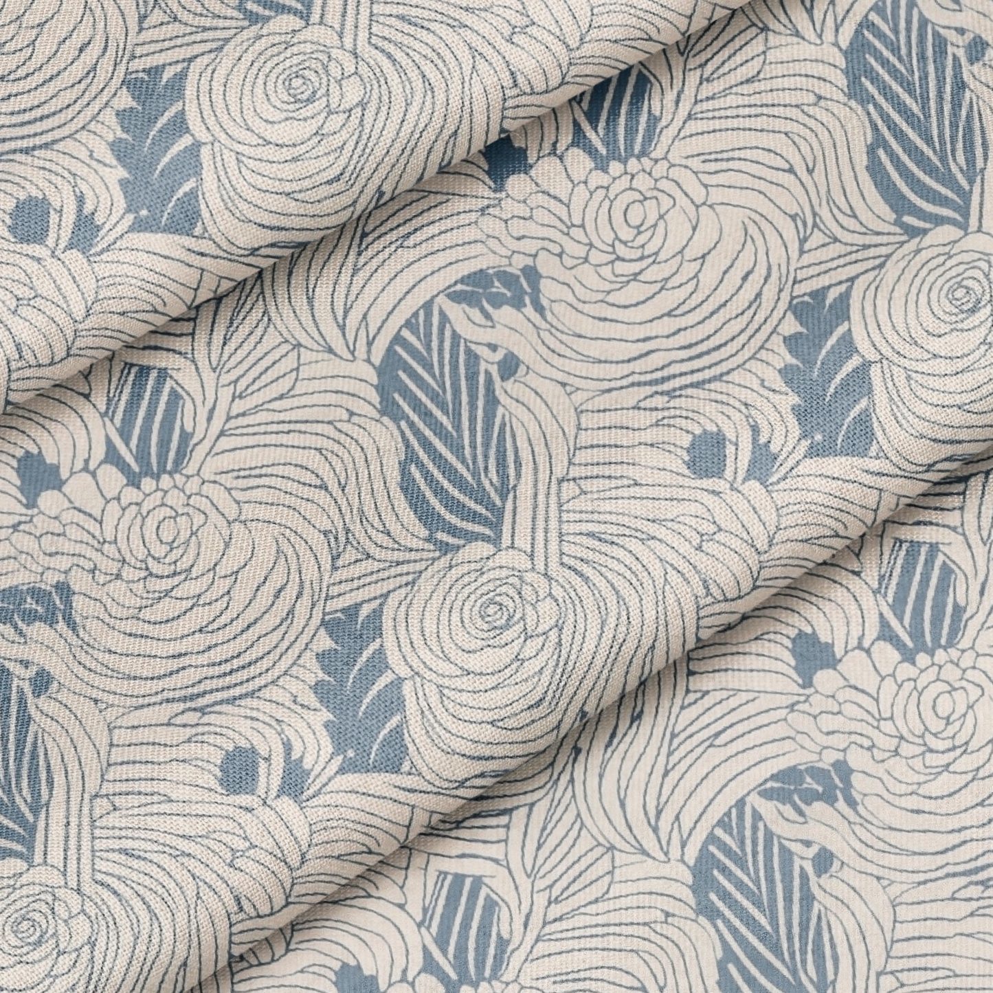 Blue and Cream Patterned Lampshade in DUNES