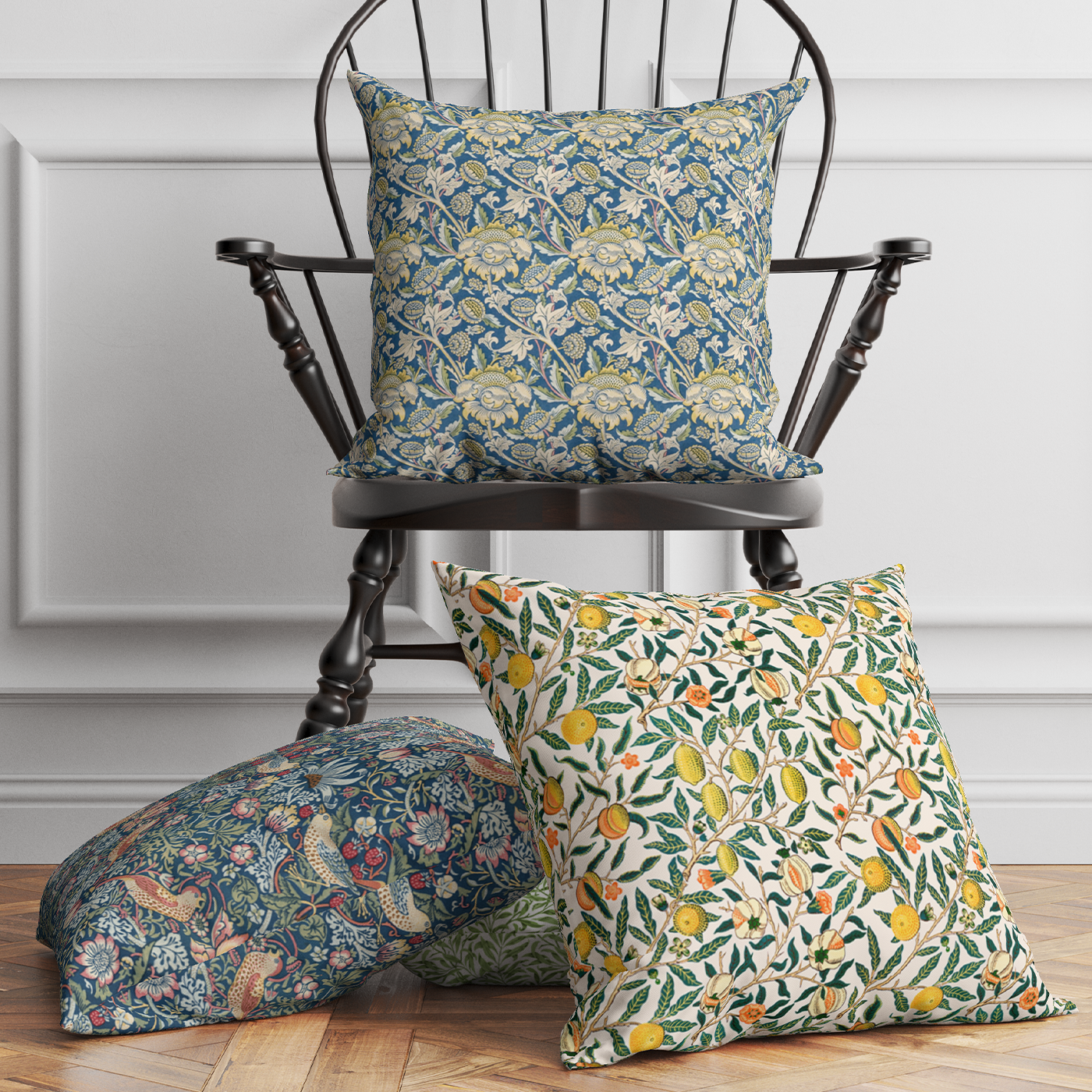 William Morris Throw Pillow in Willow Bough