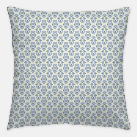 Traditional Sky Blue Throw Pillow Hand Stamped on Luxury Fabric | Home Textiles by Noble Winter