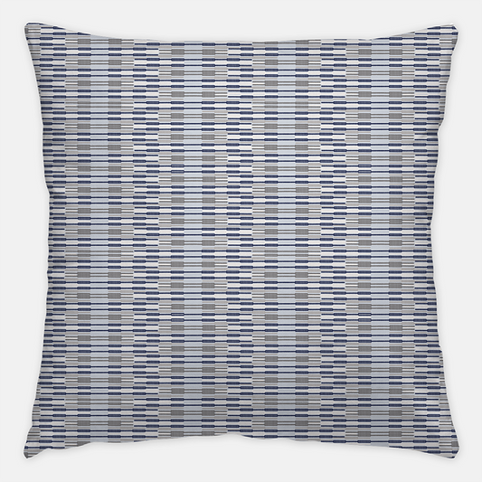 Modern Throw Pillow in Blue and Grey Stripe by Noble Winter Home Textiles for Interior Designers