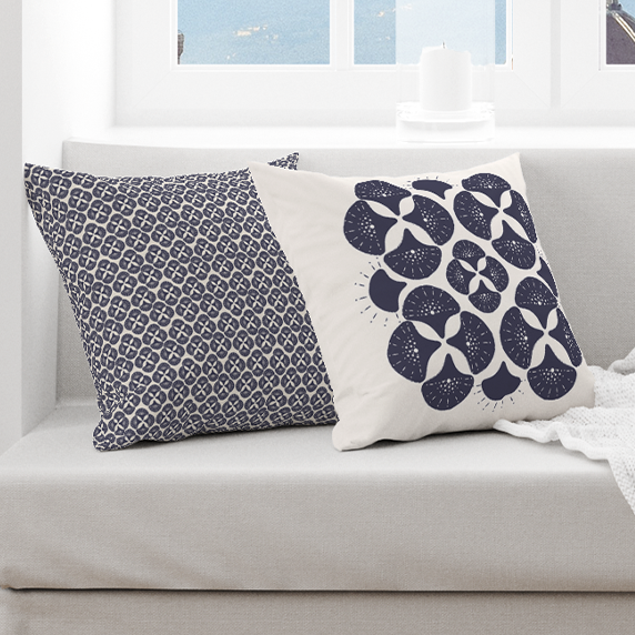 Throw Pillow Cover in SEA STAR Navy