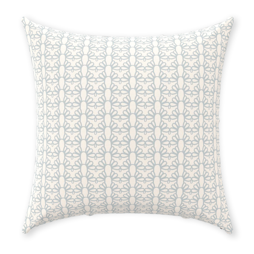 Throw Pillow Cover in FOUNTAIN ARCH Blue Mist