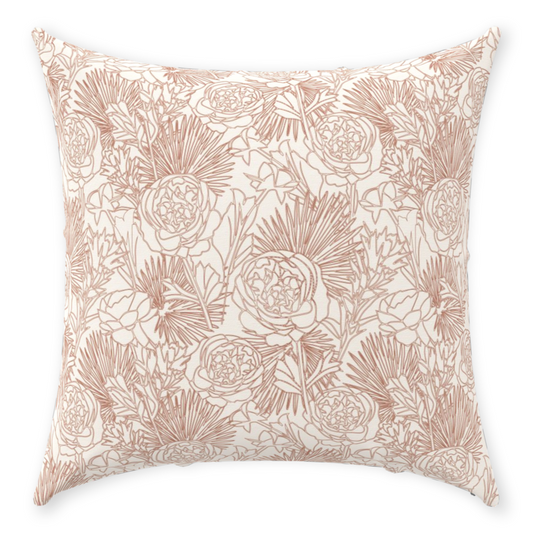 Throw Pillow Cover in PALMETTO ROSE Terracotta