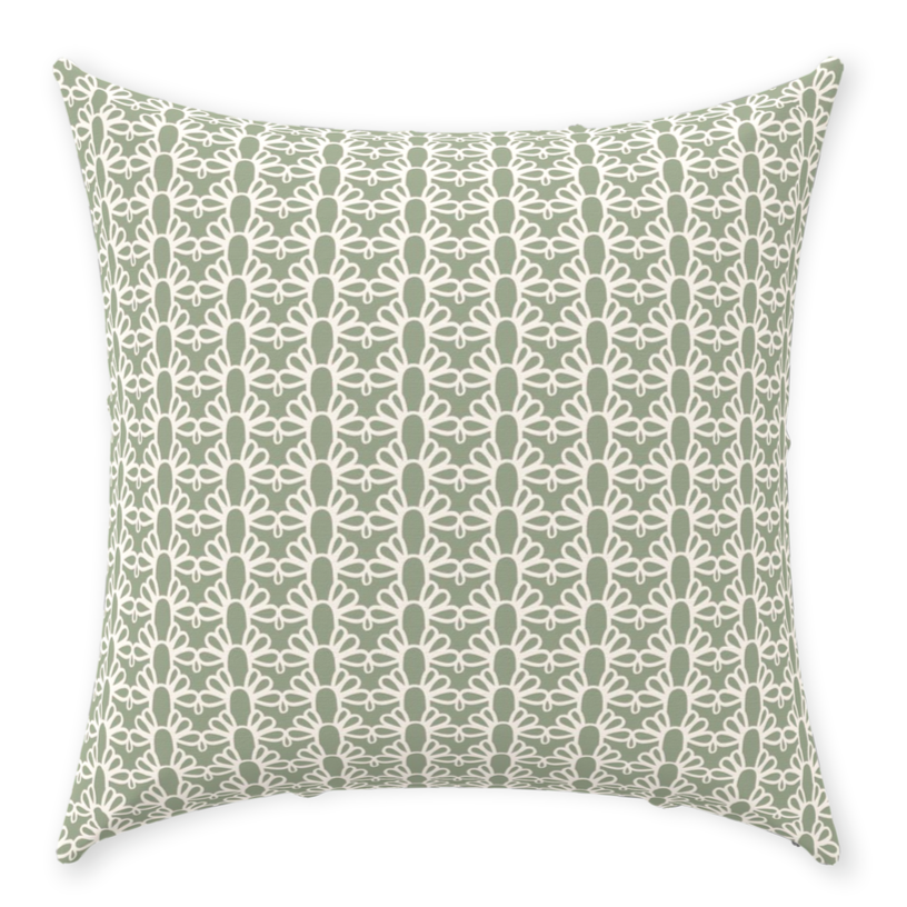 Throw Pillow Cover in FOUNTAIN ARCH Dark Olive
