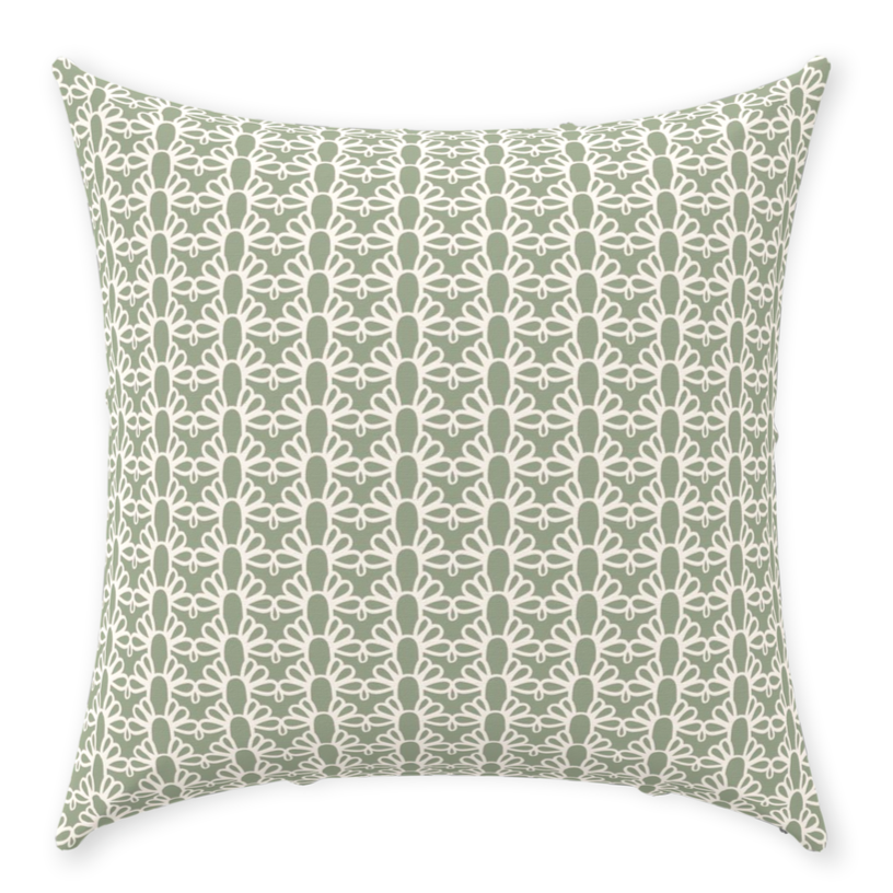 Throw Pillow Cover in FOUNTAIN ARCH Blue Mist