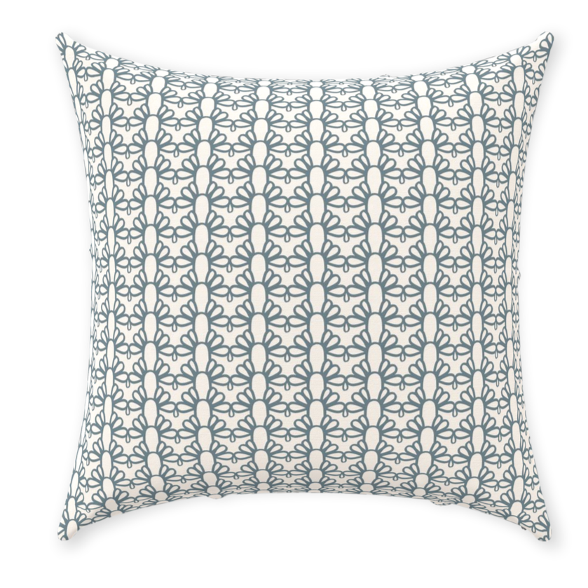 Throw Pillow Cover in FOUNTAIN ARCH Blue Mist