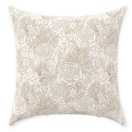Throw Pillow Cover in PALMETTO ROSE Sand